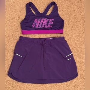 Nike dri-fit skirt/short and bra set , size small